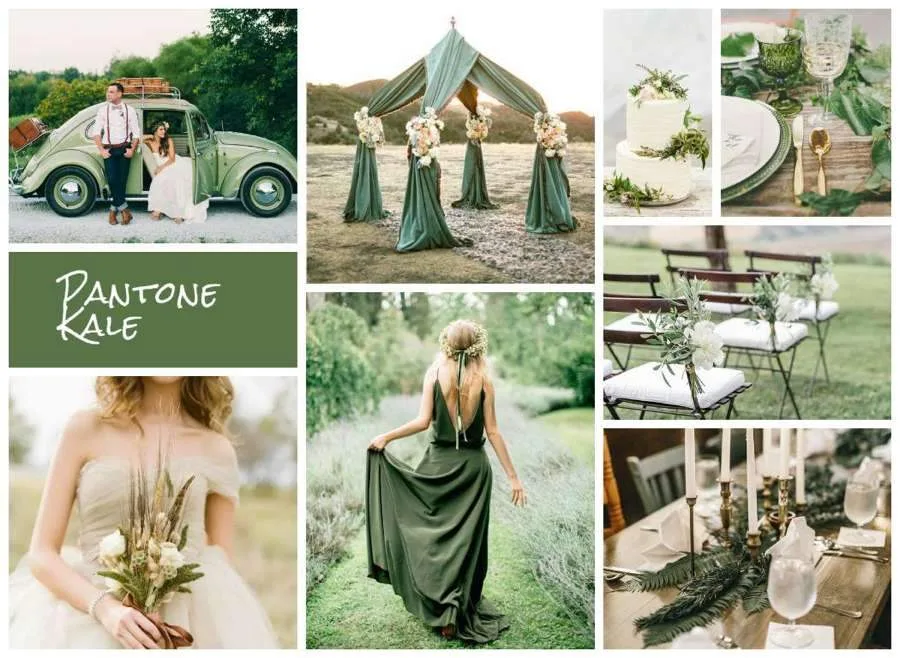 Il colore pantone kale per un matrimonio