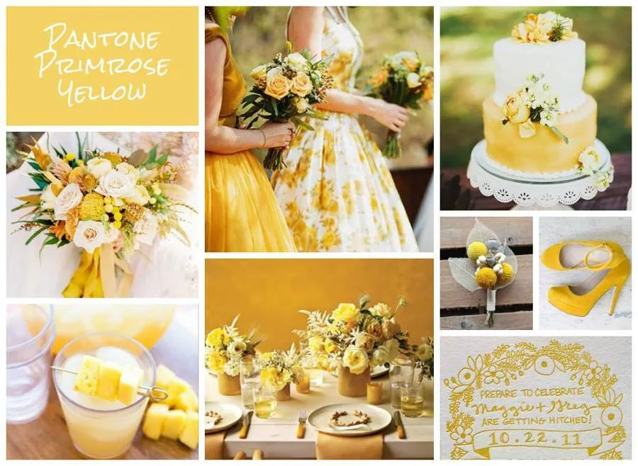 Il colore pantone pimrose yellow per un mayrimonio