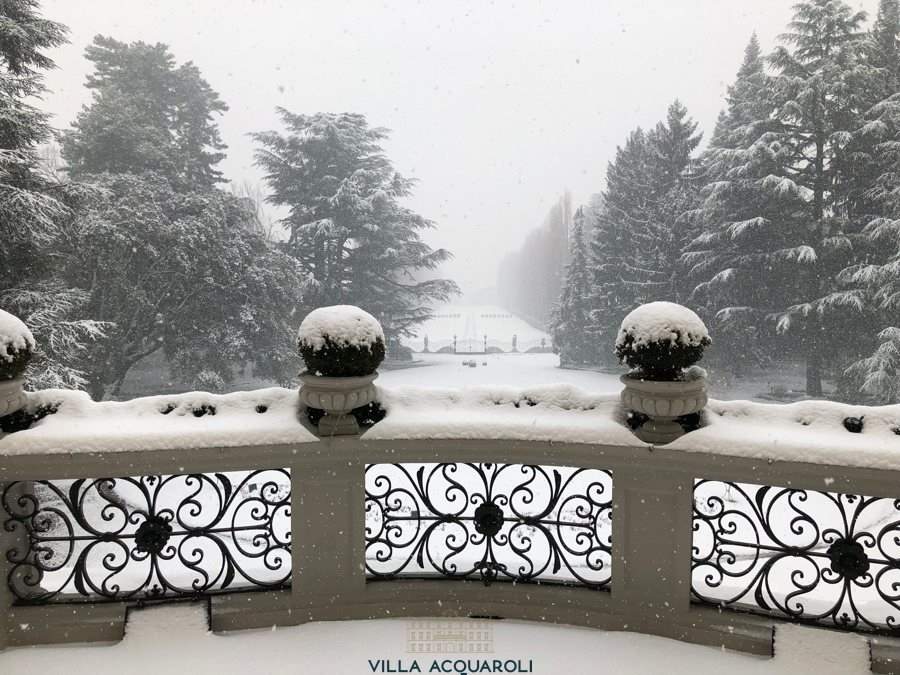 matrimonio a natale parco innevato a Villa Acquaroli