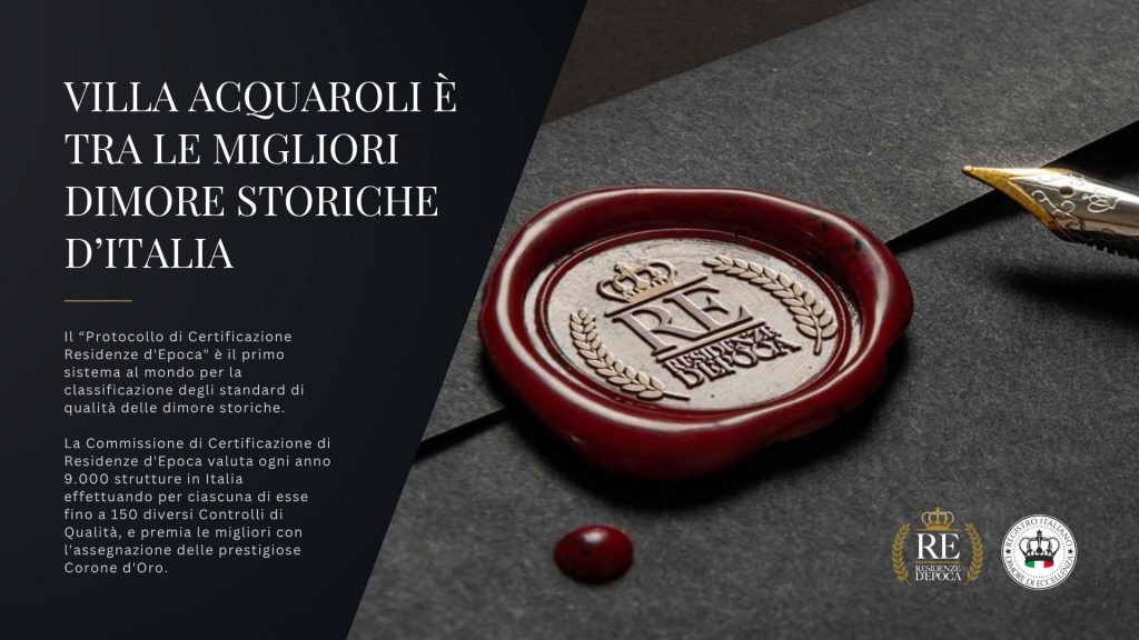 Villa Acquaroli ottiene la certificazione corona d'oro.